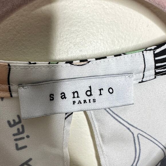 SANDRO PARIS Accent Graffiti Pleated Mini Dress {3P14} - Picture 6 of 8